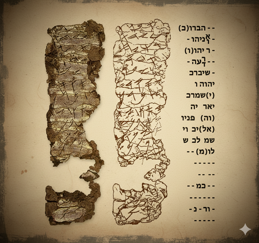 The silver Ketef Hinnom scrolls containing the Priestly Blessing.